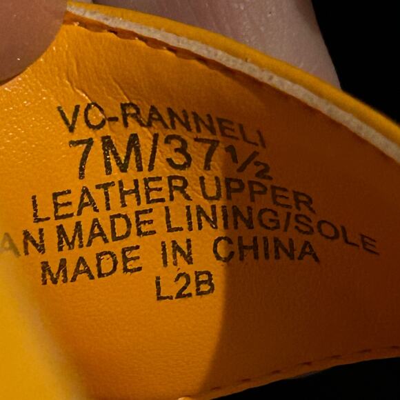 Vince Camuto Ranneli Leather Raffia Block Heel Espadrille Orange Women's 7M NWOB - Picture 10 of 11